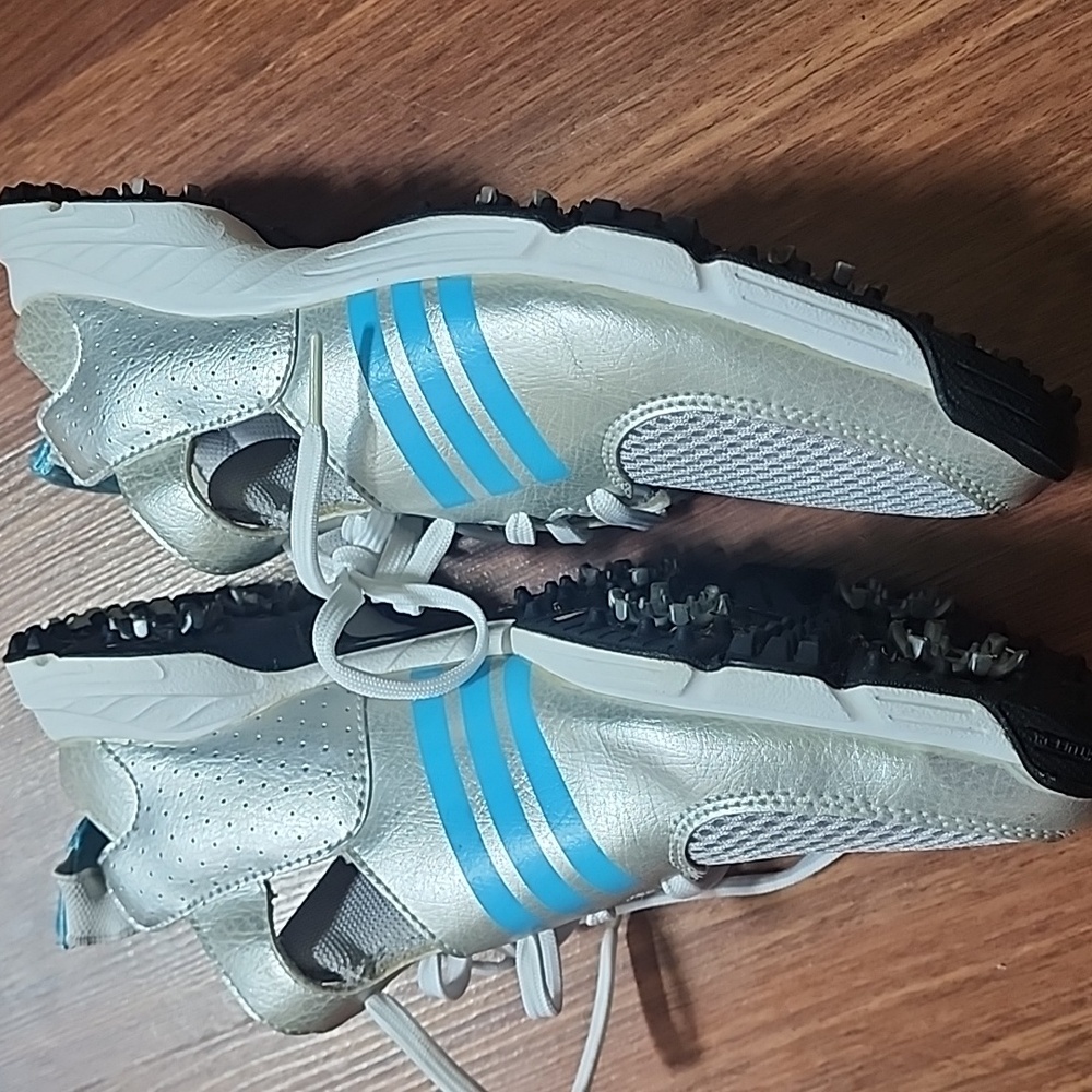 Adidas Adiwear Traxion Lite Womens Golf Shoes Size 9 Silver And‎ Blue